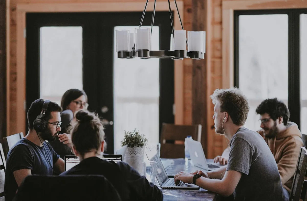 Business discussion in an industrial environment